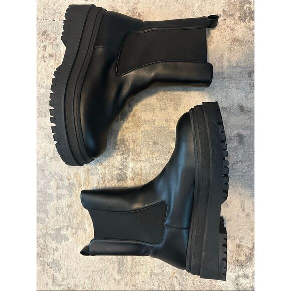 Good American Leather Chelsea Boot Combat Boot 7.5 - Picture 2 of 9